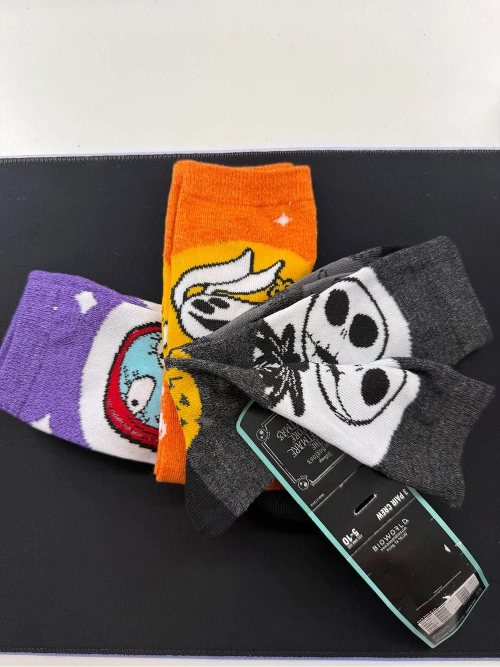 Disney Nightmare Before Christmas Socks 3 Pack Jack Sally Zero Crew Shoe Sz 5-10